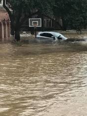 Car under water in Houston